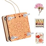 Deuson Mini prensa de flores, kit portátil de prensa de flores, prensa de plantas de madera, prensa de flores de 6,5 x 6,5 cm, regalo para los amantes (estilo 2)