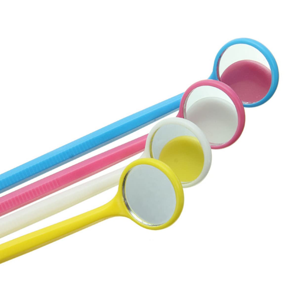 Miroir buccal, 100 pièces, miroir buccal jetable anti-buée, outils dentaires portables avec poignée antidérapante en PC, outil de retrait léger 6, 30x0, 79 pouces, couleur aléatoire