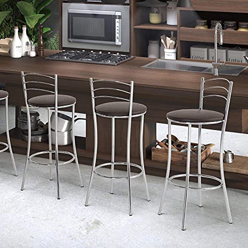 Banqueta Alta 3 Arames Unimóvel Cromado/preto