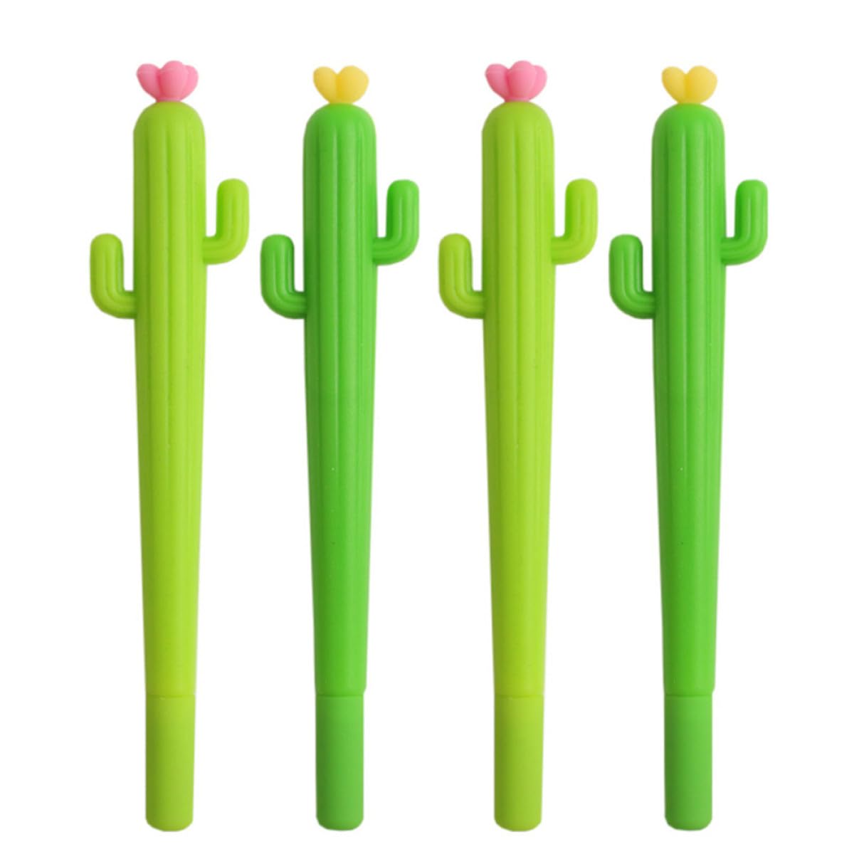 CALLARON 24 Pezzi Penna Gel Nera 0,5mm Punta Fine Forma di Cactus in Plastica Portatile Penna Cancelleria Creativa Regalo per Ragazzo Ragazza