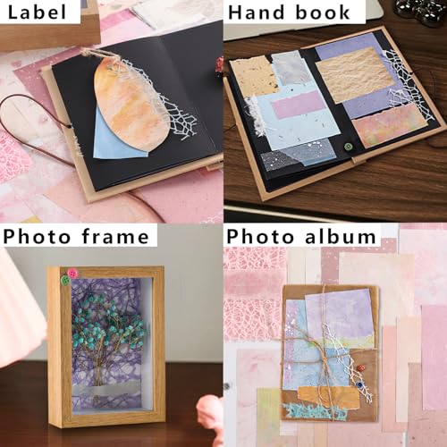 Fuzaizhi TSP-200 156 Pcs Textured Scrapbook Paper And Decorative Mesh Fabric thumb #4
