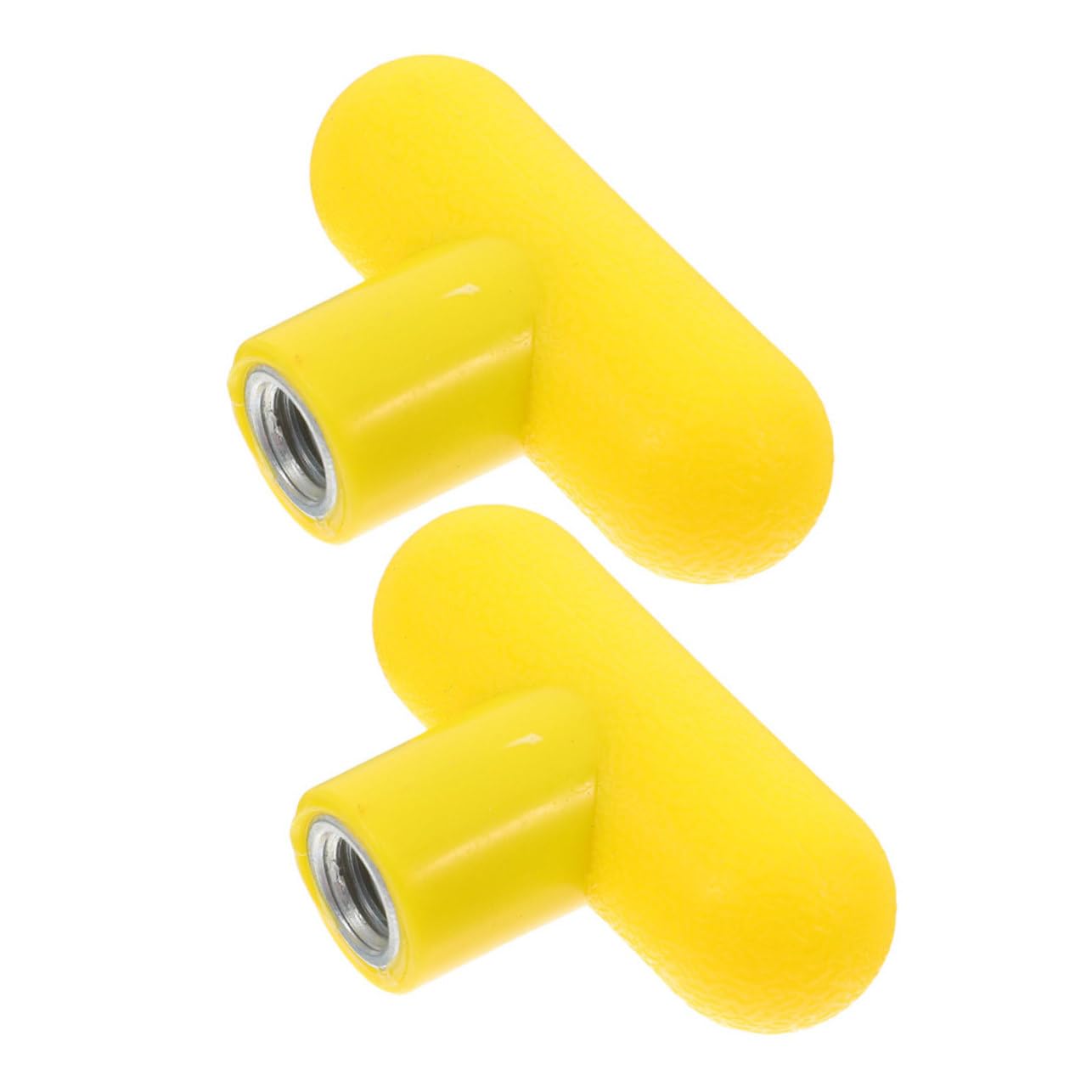 Cabilock 2pcs Heavy Duty Cable Machine Handles with Ergonomic Shape Grip Rotating Ball Knob Insert for Strength Training Yellow Fitness Equipment Attachments