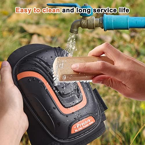 Knee Pads for Work, Preciva Personalized Short Heavy Duty Gel Cushion Knee Pads, Foam Padding Professional Knee Pads for Work with Anti-slip Straps for Men,Women,Gardening