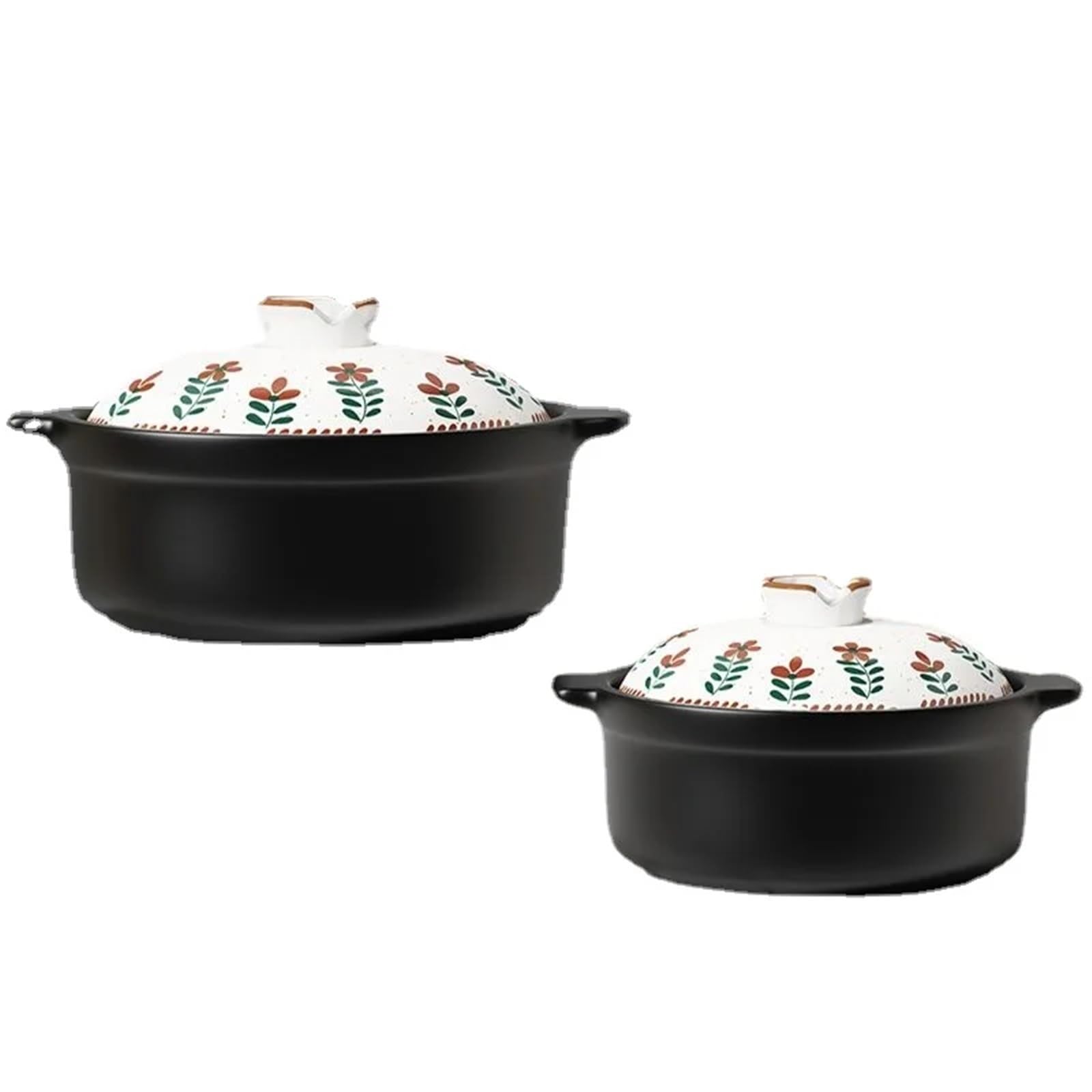 Casseruola in Ceramica con Bocca Larga, Antiaderente, Ideale per stufati e zuppe (Nera, 3,0 l)