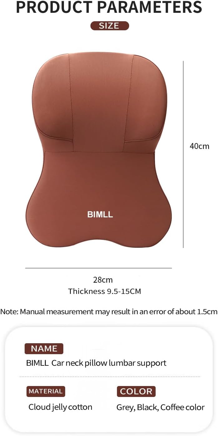 Car Neck Pillow, Ergonomic Memory Foam Headrest Pillow, Increase and Widen, Soft Against the Skin and Breathable, Alleviate Various Cervical Spine Issues Caused by Long-Distance Driving (Black)
