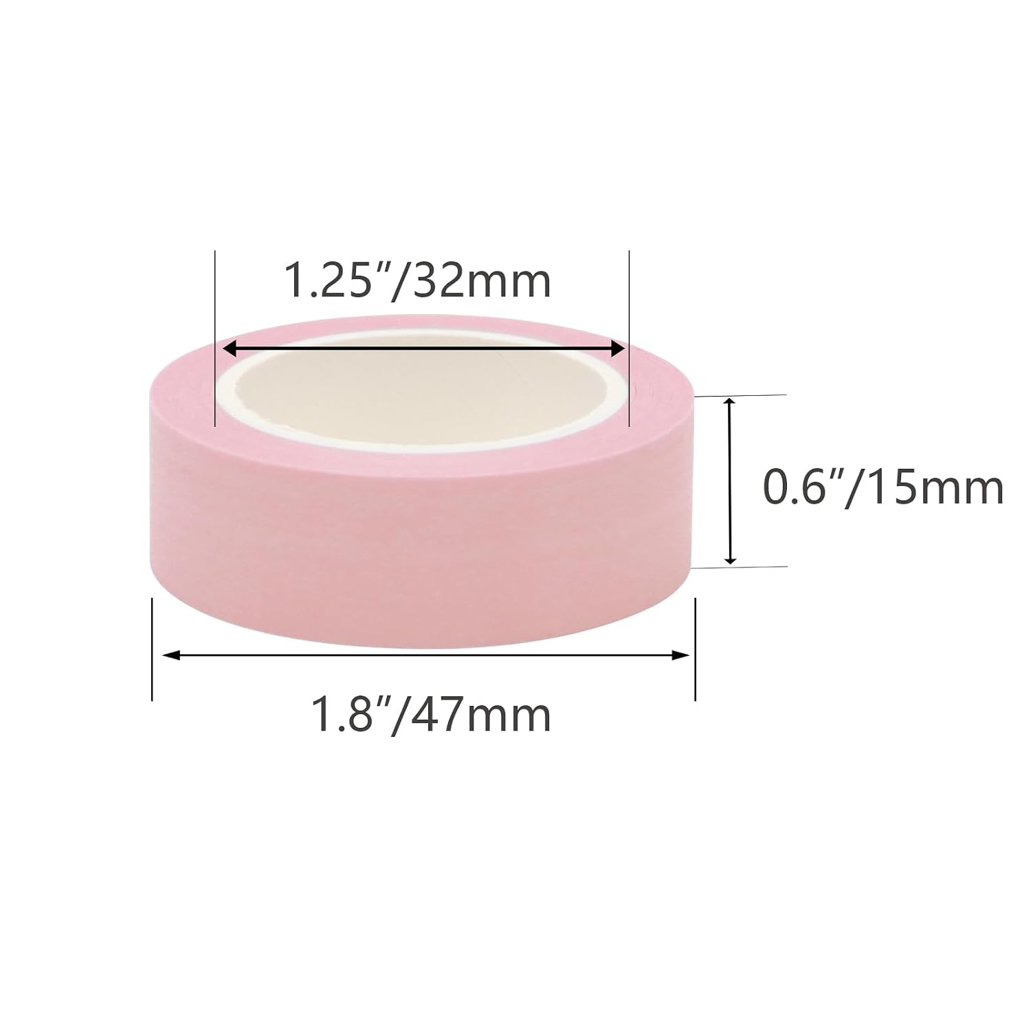 NatSumeBasics Pastel Pink Washi Tape 0.6 Inch x 32 Ft Decorative Masking Tape Self-Adhesive Craft Tape for Packaging Art & Home Decor (Pink)
