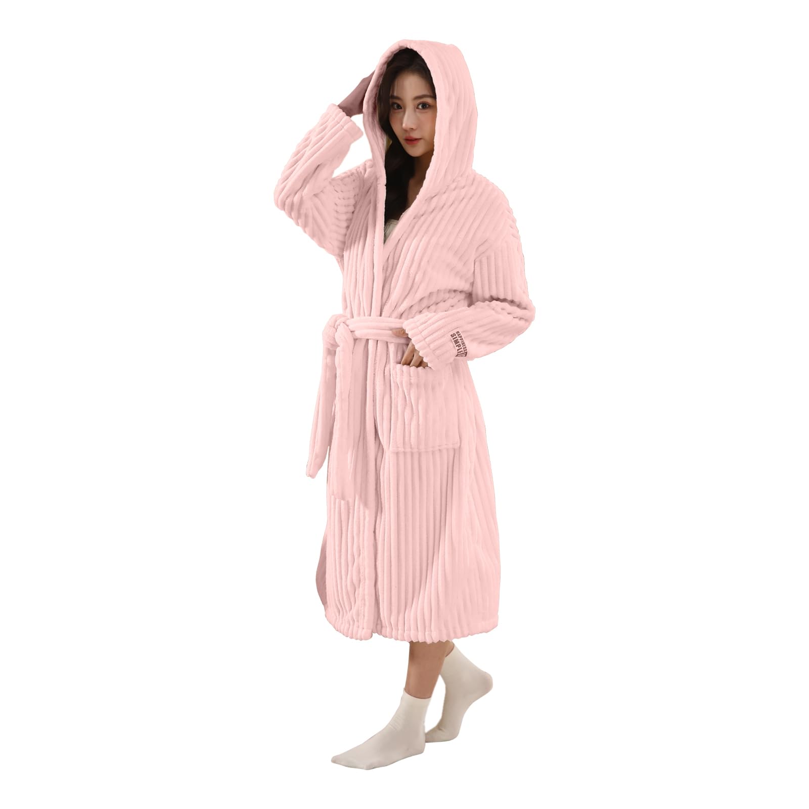 HOUSSE Microfiber Hooded Bathrobe for Men & Women's with Belt & 2 Pockets |Ultra Cozy Fleece, Super Absorbent & Quick Dry | Lightweight & Warm -350 GSM-image-13