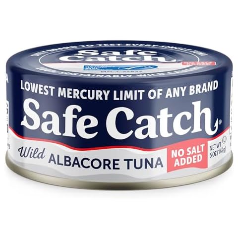 Safe Catch Canned Lowest Mercury Limit Albacore Tuna Fish No Salt Added, Wild Caught, Gluten-Free, Kosher, Whole30 Approved, Keto, 5oz Can, 6-Pack Cover