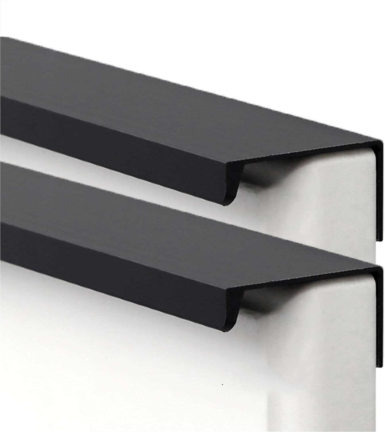 SBZIOJHDR Door Handle, Aluminium Alloy Finger Edge Pull DrawerHandles Concealed Handles Furniture Knobs Black 2 Pieces(Overall Length 800mm)