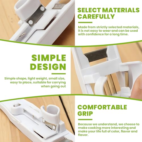 Miniatura 3 de Mein Herz 2 Pcs Cortador-Pelador, Troceador, Triturar La Cocina, Cortador, Herramientas De Cocina Para Verduras, Acero, Para Algarroba, Judías Verdes, Guisantes, Blanco, 3 X 13 X 3 Cm