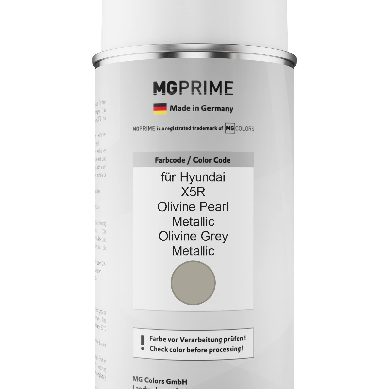 Vernice Spray Per Auto Hyundai X5R - Olivine Pearl Metallic, Bomboletta Da 400ml Con Finitura Lucida