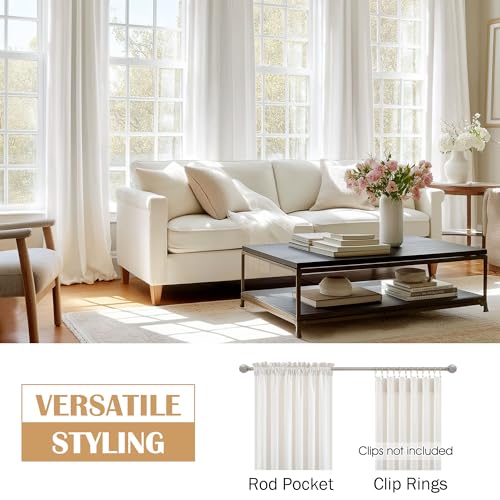 Image of Beauoop Cream Velvet Curtains 84 Inches Long 2 Panels for Bedroom Living Room Soft Luxury Room Darkening Thermal Insulated Soundproof Rod Pocket Window Treatments Drapes, 52X84 Set of 2