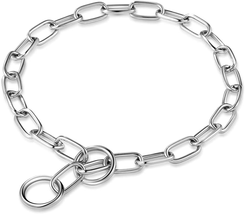 Alainzeo Chain Dog Training Choke Collar, for On-Leash Training, 4.0mm, 26 inch