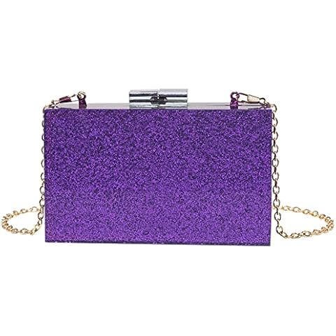Acrylic Clutch Purses for women Perspex Bag Box Clutch Evening Crossbody Handbags (10-Glitter-Purple), 10-glitter-purple, S Cover