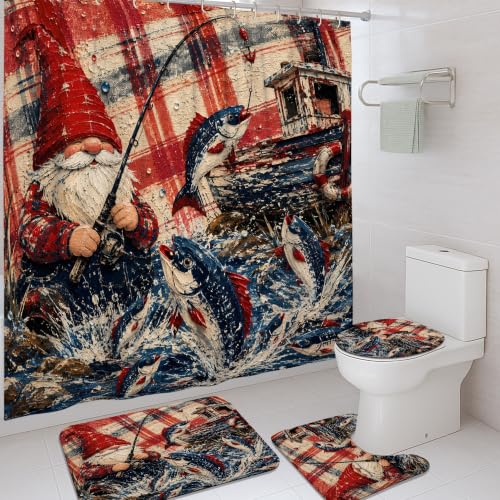 Rideaux de douche rustiques nains de poisson rouge 183x183 cm - 2