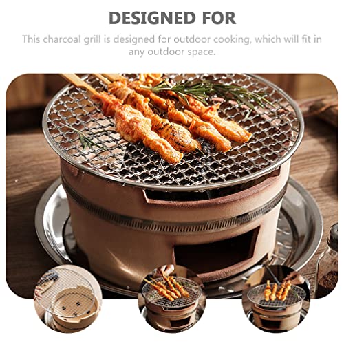 Happyyami Mini Charcoal Grill Pottery Clay Charcoal Stove Portable Barbecue Stove Japanese Grill Yakitori Grill Tabletop Bbq Grill For Hot Pot Outdoor Camping #TOP4