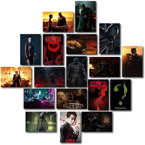 Image of ATEVON Batman Wall Collage Kit - Pack of 18 DC Superhero Posters 6x4 Inches | Dark Knight Wall Art Prints for Bedroom, Home, Office & Fan Decor