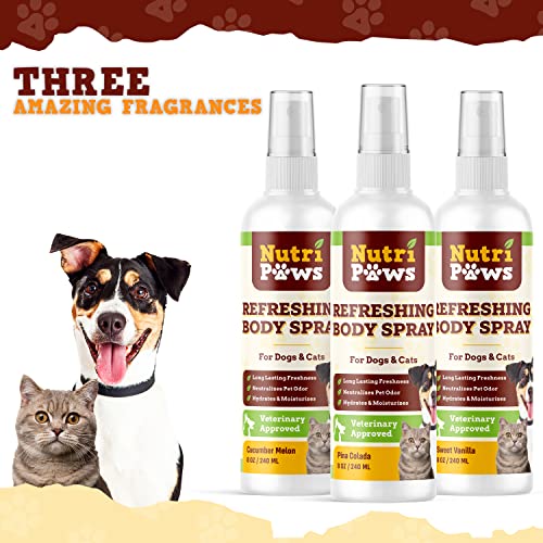 Nutripaws Dog Perfume Spray, 8Oz - Dog Deodorizer For Smelly Dogs - Dog Spray Deodorizer Perfume - Dog Cologne Spray Long Lasting After Bath - Dog Deodorizing Spray - Pet Cologne Spray For Dogs, Cats #TOP4
