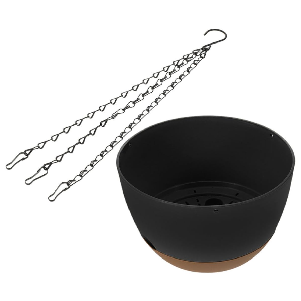 Jardinière suspendue en PP et fer avec crochet en plastique pour plantes de balcon