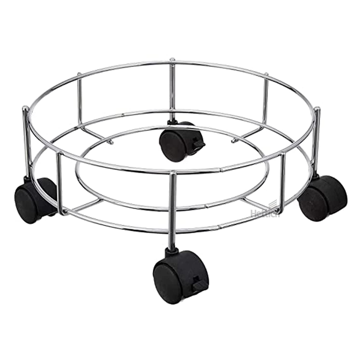 TreeBird ™ Stainless Steel LPG (Cylinder) Trolley | Silver Color Cylinder Trolley with Wheels | Made of Alloy Steel & Easily Movable, Better Grip| LPG Stand Set of (1)