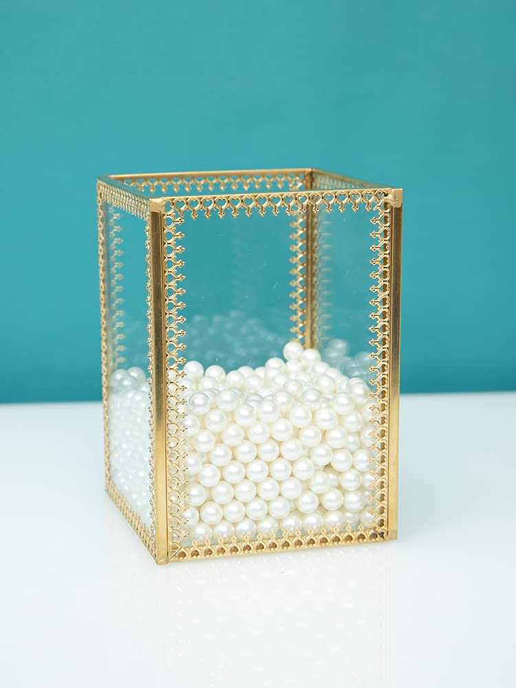 SLHEQING Makeup Brush Holder Organiser Glass Cosmetic Make Up Brush Holder - Image 3