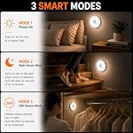Motion Sensor Night Light Rechargeable, Magnetic Puck Lights, 3 Modes & Dimmable, Motion Sensor Stair Lights Indoor for Bedroom Bathroom Kitchen Hallway Cruise (White Light) | Magnetic Puck Lights, 3 Modes & Dimmable, For Bedroom Bathroom Kitchen Hal