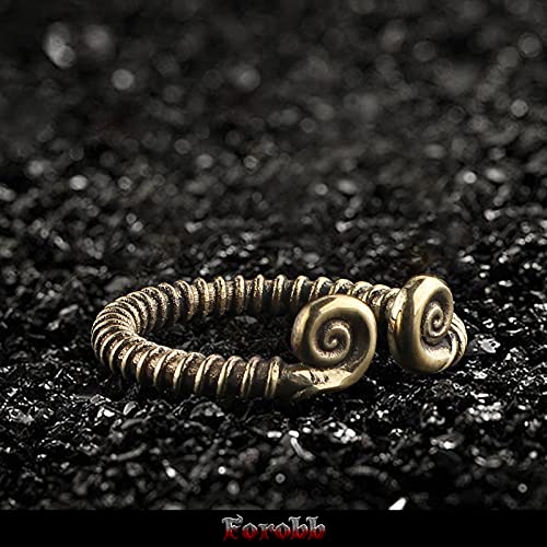 Image of Skull Ring Brass Handcrafted Gothic Rock Punk Diablo Vintage Cocktail Party Biker Retro [Spiral 60031] - Ring Size 4