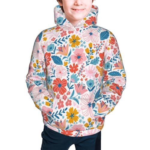 Floral Ditsy Kid Hoodies Boys Sweatshirts Girls Pullover with Pocket3