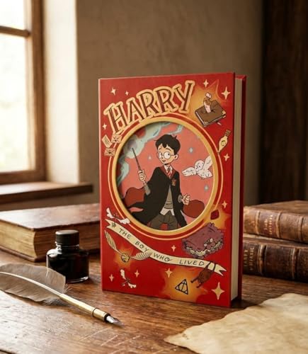 Image of GIFTS- Harry Potter Hardcover Journal Diary, Vintage Writing Paper Notebook, 92 sheets Magnetic Cover (192 Pages) Size 5 * 7 inch (Harry Broom)