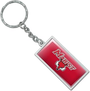 GRAPHICS & MORE Rectangle Marist College Red Fox Logo Keychain in Chrome Plated Metal