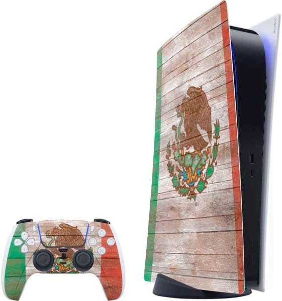 Skinit Decal Gaming Skin Compatible with PS5 Bundle - Mexico Flag Design