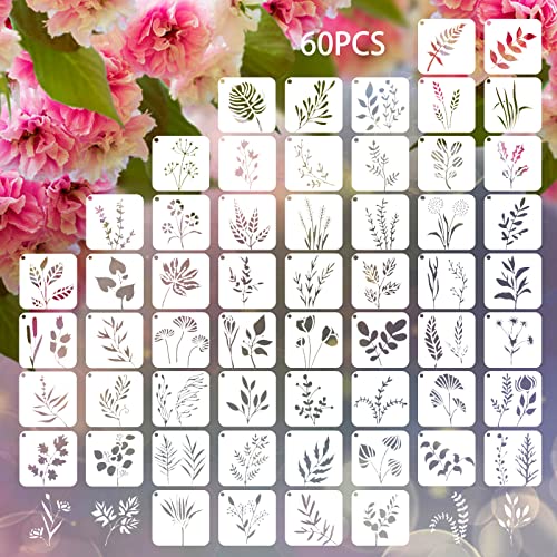 60Pieces 4x4 Inch Stencil Template for Painting for Arts Crafts Wood