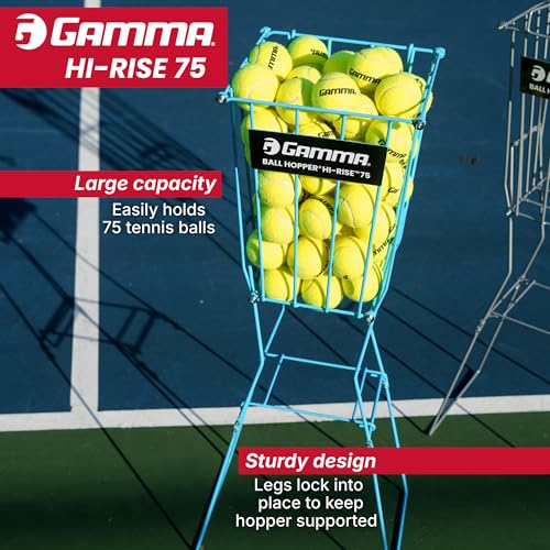 Panier de balles de tennis robuste Gamma 75 balles construction acier durable - 3