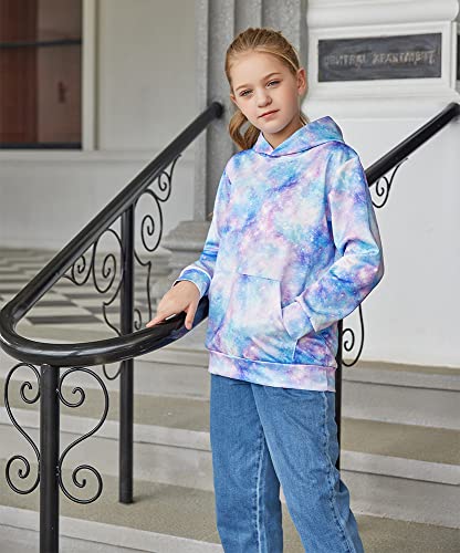 Image of uideazone Girls Pullover Hoodies 3D Graphic Printed Hooded Sweatshirt with Pocket 4-14 Years