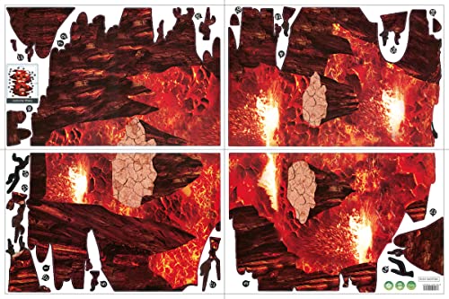 Quanhaigou Creative 3D Space Wall Decals Removable Pvc Magic Floor Flame And Lava Wall Stickers Murals Wallpaper Art Decor For Home Walls Ceiling Boys Room Kids Bedroom Nursery School #TOP3
