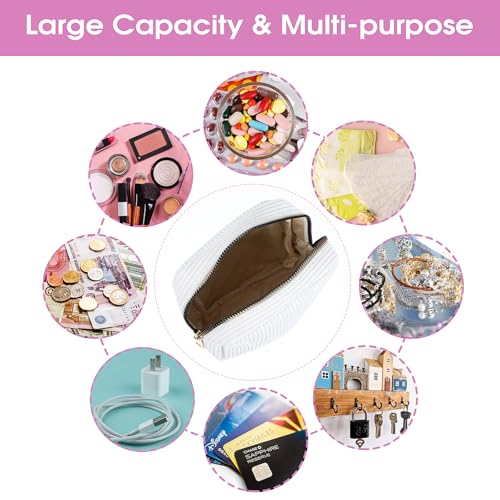 Image of Xinjoduz 1 PCS Menstrual Bags for Teen Girls, Mini Corduroy Travel Period Bag for Sanitary Napkin Storage Portable Makeup Pouch with Zipper Feminine Pad Bags Tampon Holder for Women Purse(White)