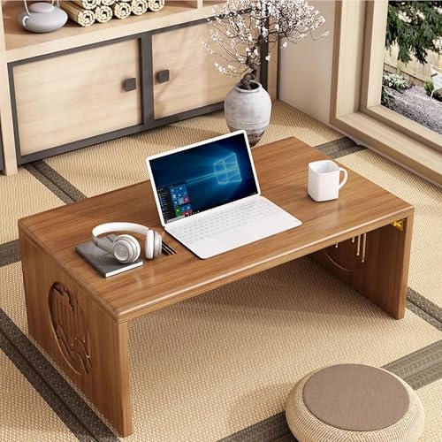Table basse japonaise en bambou pour méditation et salon - 4