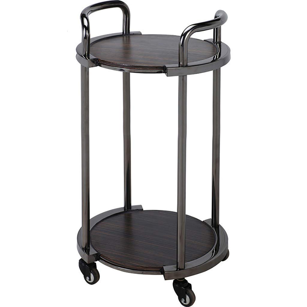 Carrello da tè in Acciaio Inox a 3 Ripiani con Vassoio in Legno Carrello di Servizio Mobile per Hotel Ristorante Carrello portautensili Mobile per Sala da Pranzo Arredame