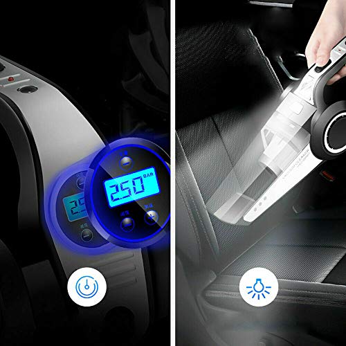 DIFU 120W 3500 mpa 12V Auto stofzuiger nat- en droog handstofzuiger LED multifunctioneel 4 nozzles met drielaagse filter… - Image 8