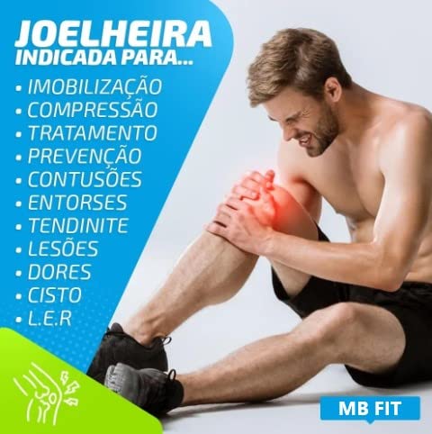 Joelheira De Compressão Ortopédica Preta Patelar Reforçada - Faixa Ajustável Bilateral