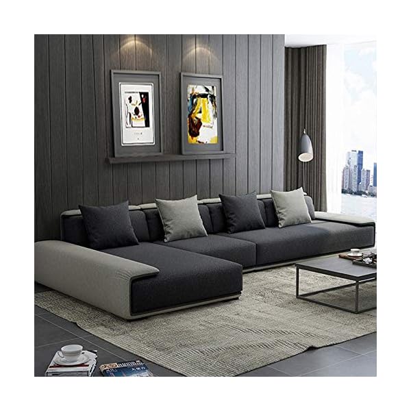 WSN Corner Sofa, L-Shaped Sof Upgrade Garden Furniture Corner Sofa Conservatory Modular Rattan Corner Sofa Set with Furniture Fitting Cover