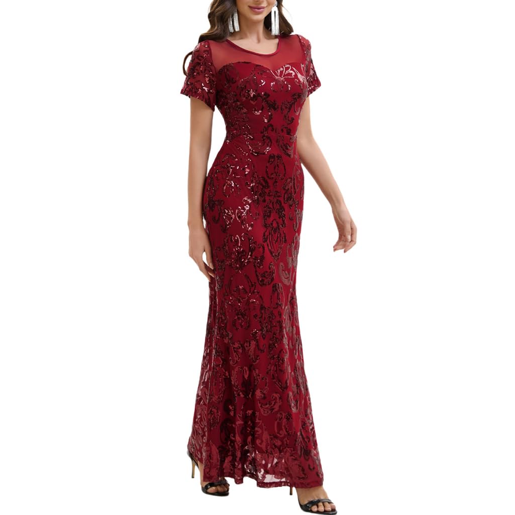Kobieca sukienka koktajlowa Elegancka, błyszcząca, wieczorowa sukienka w stylu vintage na karnawał/Halloween/imprezę/Boże Narodzenie