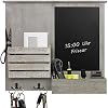 Wandorganizer 52.5x6x46.5cm met schoolbord, planken en metalen haken, wandplank, wandbord