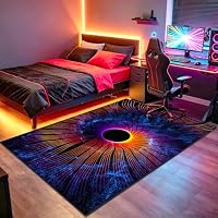 LzreXnvoFxg Gaming Teppich Waschbarer, 3D Teppich Jugendzimmer Jungen, Gamer-Teppiche für Schlafzimmer E-Sport Teppich für Spielzimmer rutschfest Gaming Stuhlmatte für Gaming Zimmer Deko 40 x 60 cm – Ansicht 5