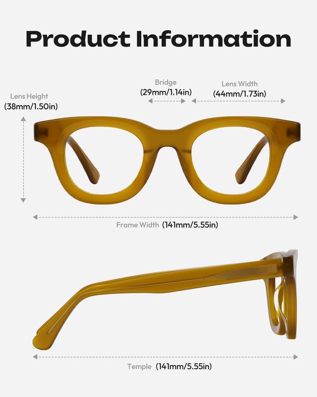 Image of Blue Light Blocking Glasses - Anti Glare & Eyestrain, 99% Filter, Lightweight Acetate Frame for Gaming /Office /Reading