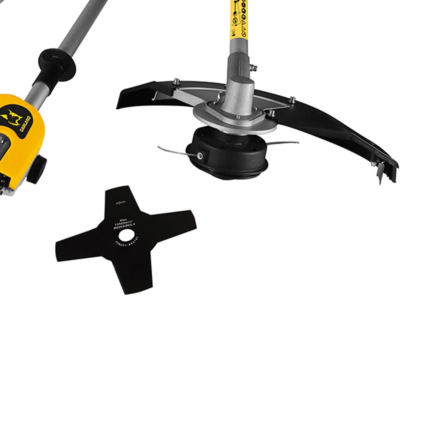 GARLAND DESBROZADORA ELÉCTRICA MULTIFUNCIÓN 1000W Tasker 104 E-V25 | 4 EN 1 con Cortasetos, Sierra DE PÉRTIGA, Disco E Hilo | Ligera Y Potente para JARDINERÍA DOMÉSTICA