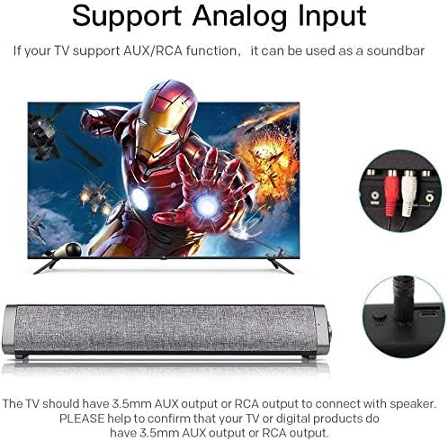 Sanwo Bluetooth Speaker Bar Wired and Wireless Home Theater TV Triangle Speaker Bar with Remote Control,TF Card- Surround Sound Bar for TV/PC/Phones/Tablets, 2 X 5W Compact Sound Bar