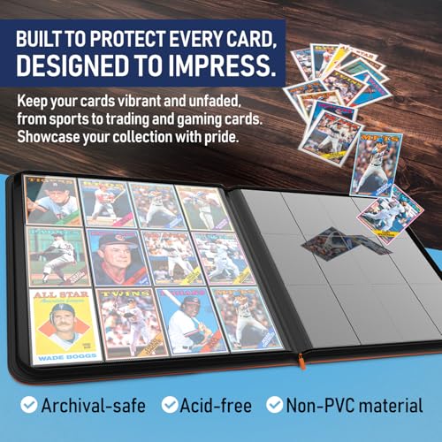 Premium TCG Card Binder For 480 Side Loading Pockets | Sports Trading Card Binder 12 Pocket Zipper, Collectible Trading, Magic, MTG, Baseball, Football Ringless Storage Organizer Album. by Invested Alliance - Used condition - Image 8