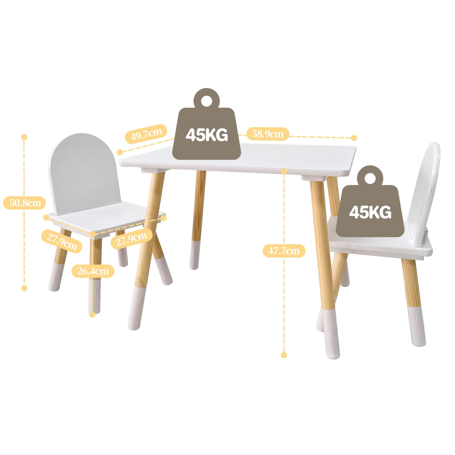 Asweets Ensemble Table et Chaises pour Enfants Garçons Filles, Table d'Activités en Bois, Idéal pour La Salle de Classe, Maison, Crèche Ou Jeux