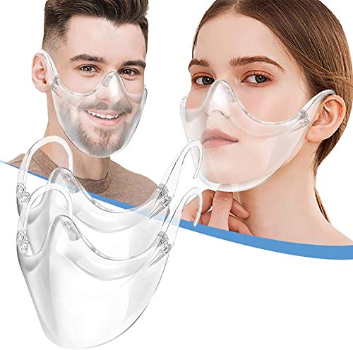 Feelcrag Reusable Clear Face Msaks, Durable Combine Plastic Face Schild, Easy to Clean,Protect Makeup (Transparent-1PCS)